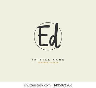 E D ED Beauty vector initial logo, handwriting logo of initial signature, wedding, fashion, jewerly, boutique, floral and botanical with creative template for any company or business.
