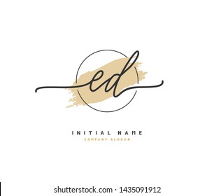 E D ED Beauty vector initial logo, handwriting logo of initial signature, wedding, fashion, jewerly, boutique, floral and botanical with creative template for any company or business.
