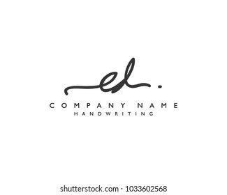 E D Initial handwriting logo