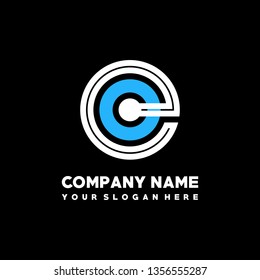 E D initial letter, modern logo design template vector 