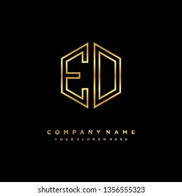 E D initial letter, modern logo design template vector 