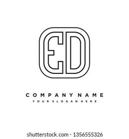 E D initial letter, modern logo design template vector 