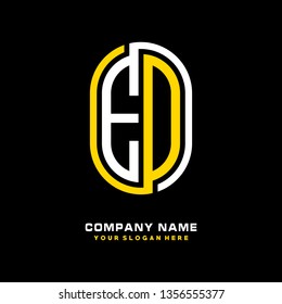 E D initial letter, modern logo design template vector 