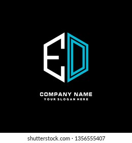 E D initial letter, modern logo design template vector 