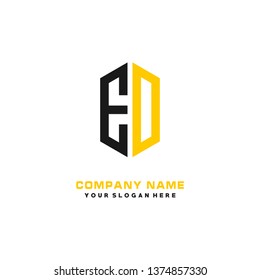 E D initial letter, modern logo design template vector