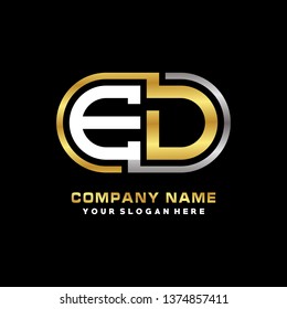 E D initial letter, modern logo design template vector