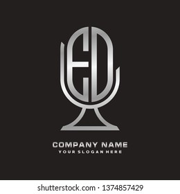 E D initial letter, modern logo design template vector