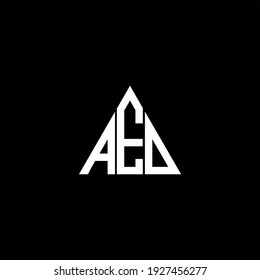 A E D letter logo abstract design on black color background. aed alphabet