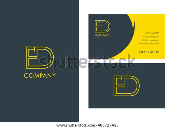 E D Letter Logo Business Card Stock Vector (Royalty Free) 488727415