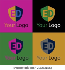Diseño del logotipo de la letra E D. Diseño del logotipo creativo de la empresa.