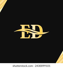 E D letters Minimal Logo Luxury serif typography design vector of business initial name logotype