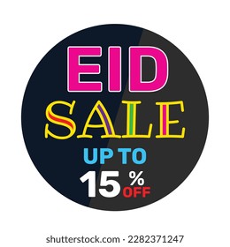 E i d Offer Sale 15% off and background template design.