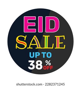 E i d Offer Sale 38% off and background template design.