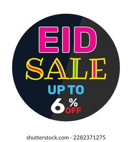 E i d Offer Sale 6% off and background template design.
