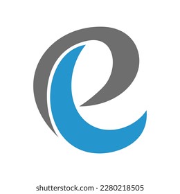 E decorative letter logo template