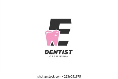 E dental letter logo vector for your branding with modern style.