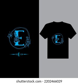 E design t-shirt logo,E logo design for t-shirt