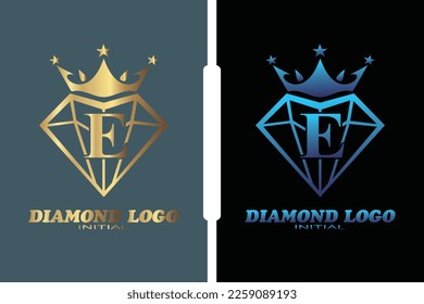 E diamond Letter logo template for your branding.