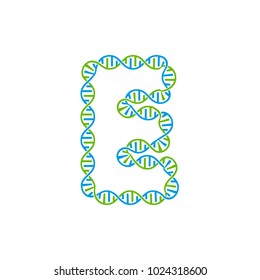 E Dna Letter Logo Icon Design