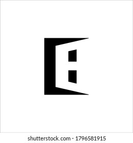 Signo vectorial de diseño del logotipo de la puerta E