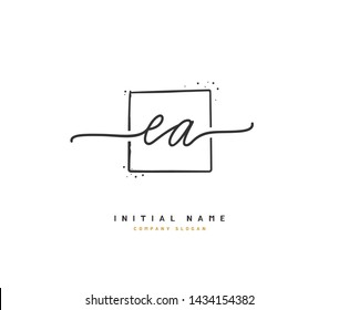 E A EA Beauty vector initial logo, handwriting logo of initial signature, wedding, fashion, jewerly, boutique, floral and botanical with creative template for any company or business.