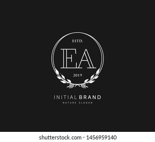 E A EA Beauty vector initial logo, handwriting logo of initial signature, wedding, fashion, jewerly, boutique, floral and botanical with creative template for any company or business.