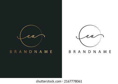 E A EA handgezeichnetes Logo der ersten Unterschrift, Mode, Schmuck, Fotografie, Boutique, Drehbuch, Hochzeit, florale und botanische kreative Vektorlogo-Vorlage für jedes Unternehmen oder Unternehmen.