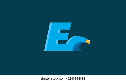 E Eagle alphabet letter logo icon design. Creative template for a company and business E Logo