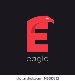 E eagle letter logo design template. Graphic alphabet symbol for corporate business identity. Creative typographic icon concept. Vector element