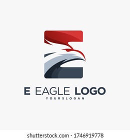 e eagle logo wing bird