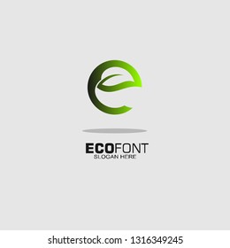 E ecology graphic logo template.