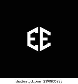 E or EE abstract letter logo or icon or monogram design with different colors illustration.