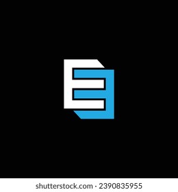 E or EE abstract letter logo or icon or monogram design with different colors illustration.