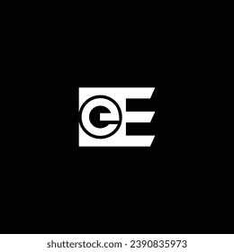 E or EE abstract letter logo or icon or monogram design with different colors illustration.