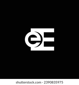 E or EE abstract letter logo or icon or monogram design with different colors illustration.