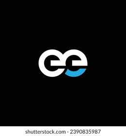 E or EE abstract letter logo or icon or monogram design with different colors illustration.