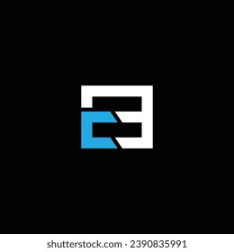 E or EE abstract letter logo or icon or monogram design with different colors illustration.