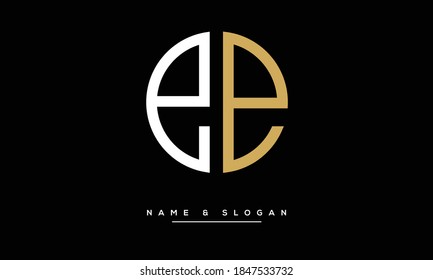 E ,EE  Abstract Letters Logo Monogram