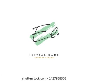 E EE Beauty vector initial logo, handwriting logo of initial signature, wedding, fashion, jewerly, boutique, floral and botanical with creative template for any company or business.