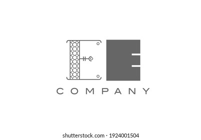 E EE grey white alphabet logo icon for company with geometric style. Creative letter combination design for corporate and business