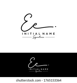 E E EE Initial letter handwriting and signature logo.