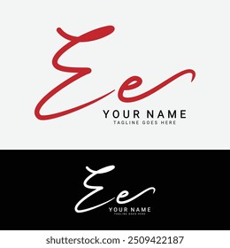 E, EE Anfangsbuchstabe Logo. Alphabet EE Logo für handschriftliche Signatur