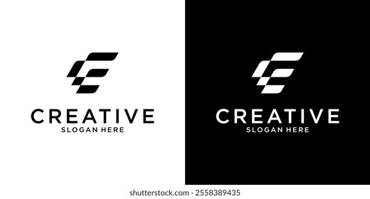 E or EE initial letter logo design vector concept