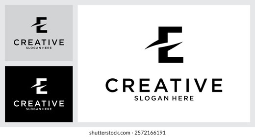 E or EE initial letter logo design vector concept