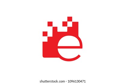 e ee Letter Initial Logo Design with connecting Dots Vector Illustration 