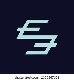 E and EE letter logo design vector template