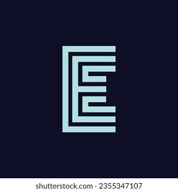 E and EE letter logo design vector template