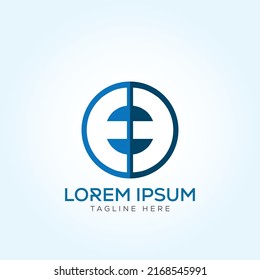 E ee letter rpoumd Logo Template In Modern Creative Minimal Style Vector Design