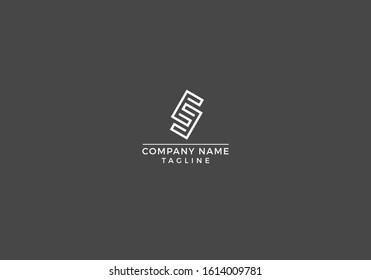 E, E&E Line Letter Logo Abstract Design Vector with grey and white Color.