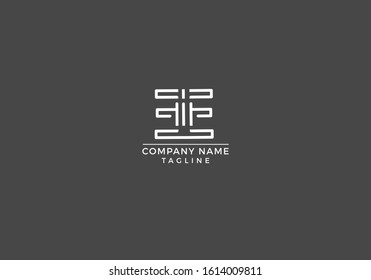 E, E&E Line Letter Logo Abstract Design Vector with grey and white Color.